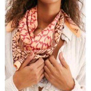 Free People Voyager Block Print Bandana Coral
